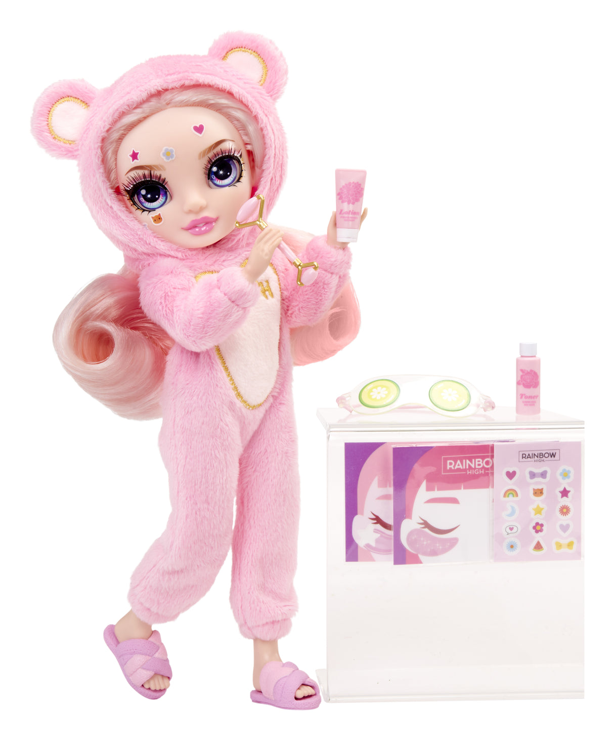 Junior High Pyjama Party - Poupée mannequin articulée 22cm - Bella (rose) - Nombreux accessoires - a partir de 4 ans