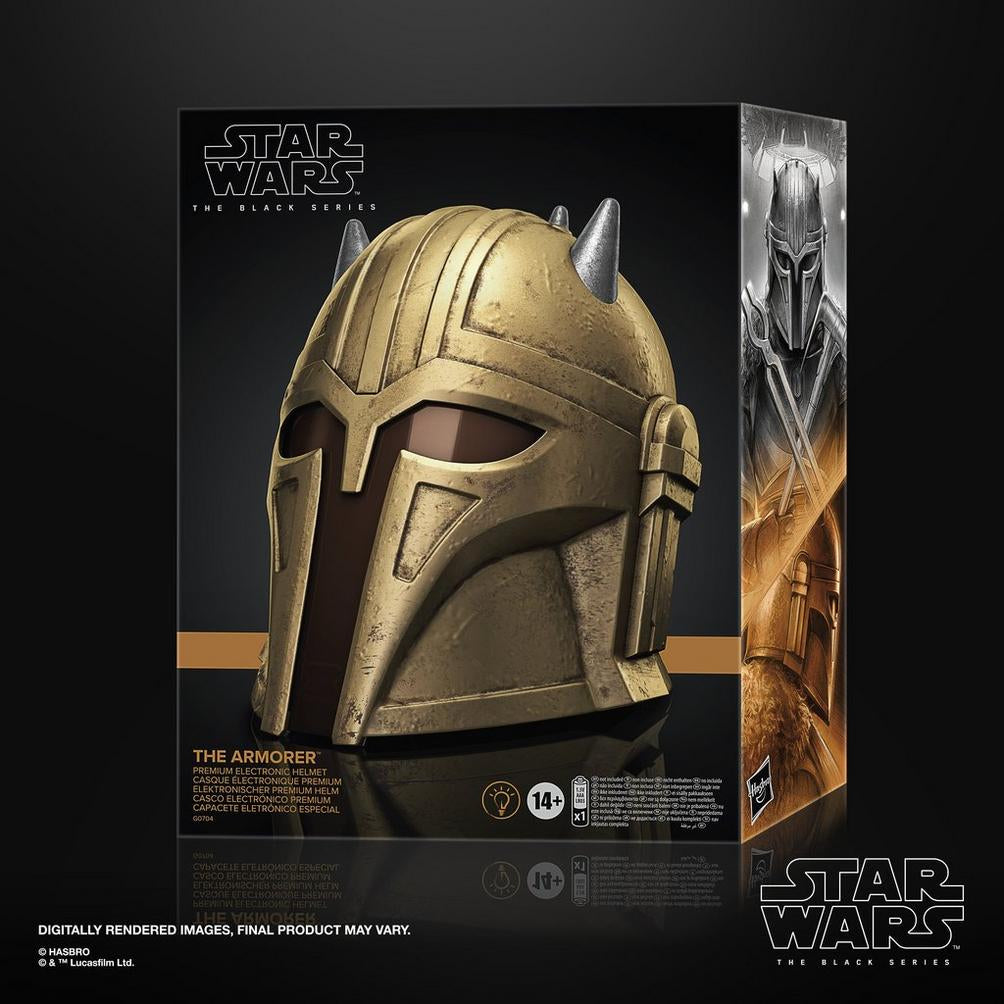 Casque The Armorer électronique premium, article de cosplay, des 14 ans, Star Wars The Black Series