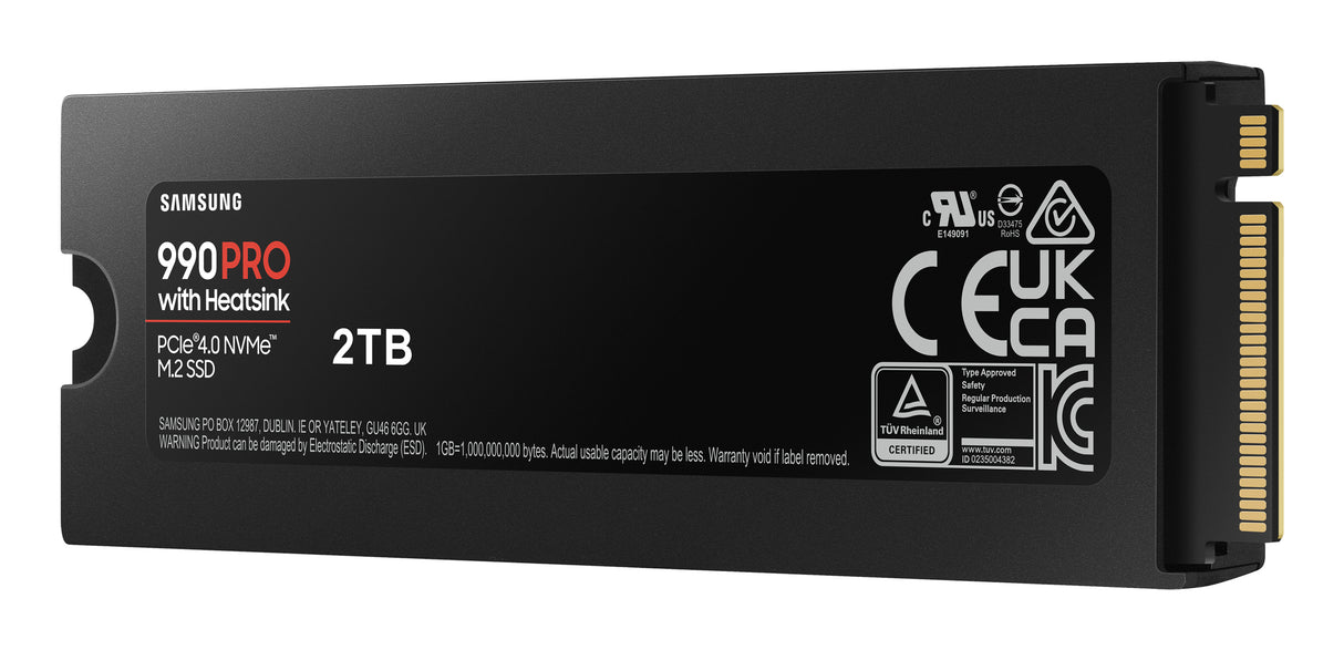 SAMSUNG - 990 PRO avec dissipateur- SSD Interne - 2 To - NVMe M.2 PCIe 4.0x4 - Vitesse lecture jusqu'a 7 450 Mo/s
