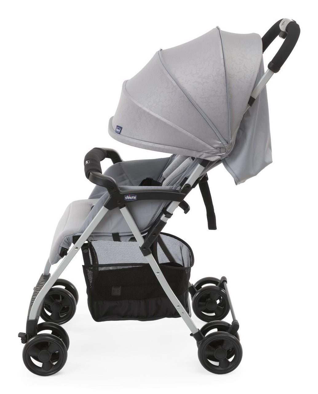 CHICCO Poussette compacte Ohlala 3 - Des la naissance - Jusqu'a 15kg - Dossier inclinable - Arceau de sécurité - Grey mist