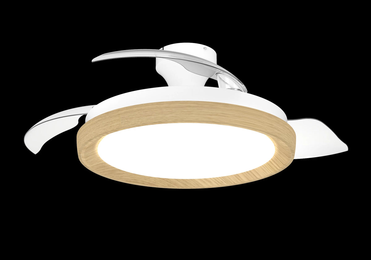 Ventilateur de plafond - Philips - Bliss - Pales rétractables - Diametre 106 cm -Bois - LED intégrée + télécommande