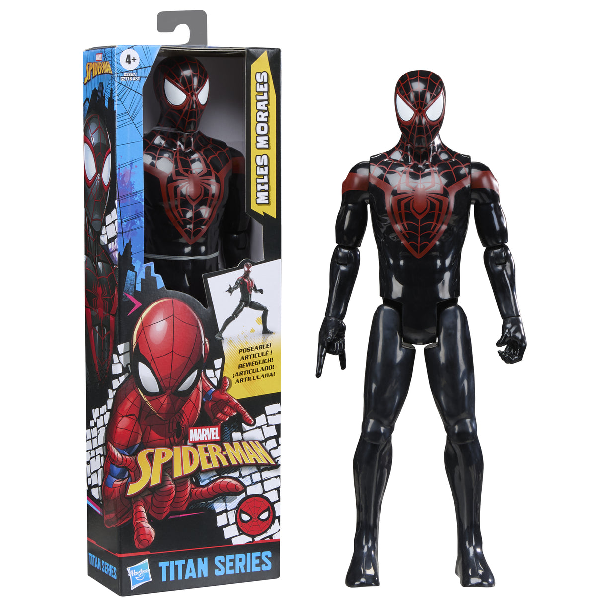Figurine Miles Morales 30 cm, Titan Series, jouets de super-héros pour enfants, Marvel Spider-Man, des 4 ans