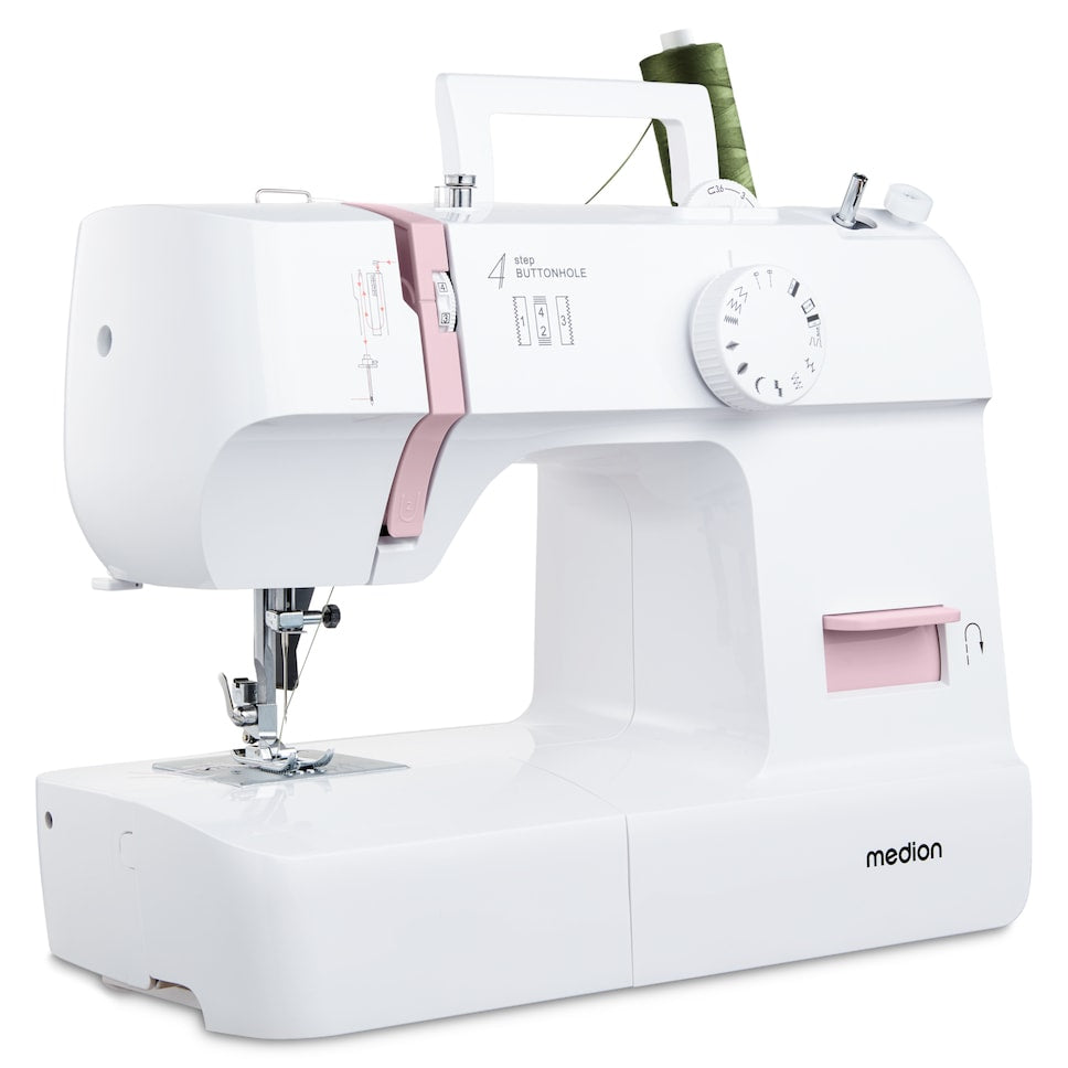 Machine a Coudre - MEDION - SM 70 - 71W - 12 Points - 700 tr/min - LED - Rose