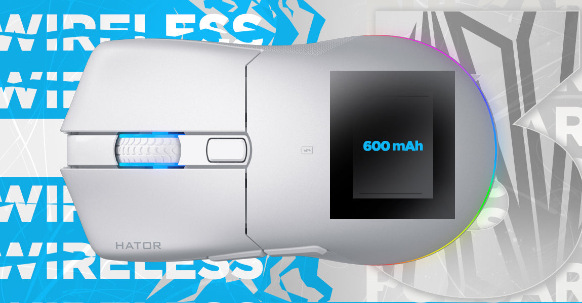 Souris sans fil Gamer Hator Pulsar 3 RGB (Noir)