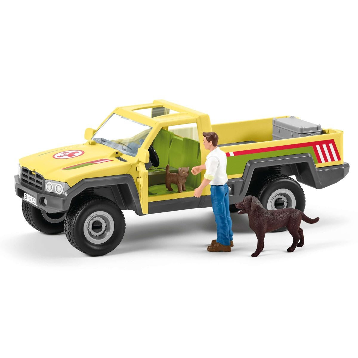 Coffret Visite du Vétérinaire a la ferme 12 Pieces - Avec Animaux de la Ferme, Véhicule et Vétérinaire - SCHLEICH - 42503 FARM WORLD