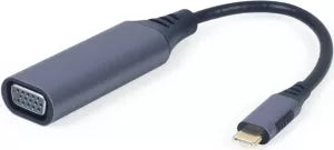 C�ble Convertisseur CableXpert USB C vers VGA M/F 20cm (Gris)