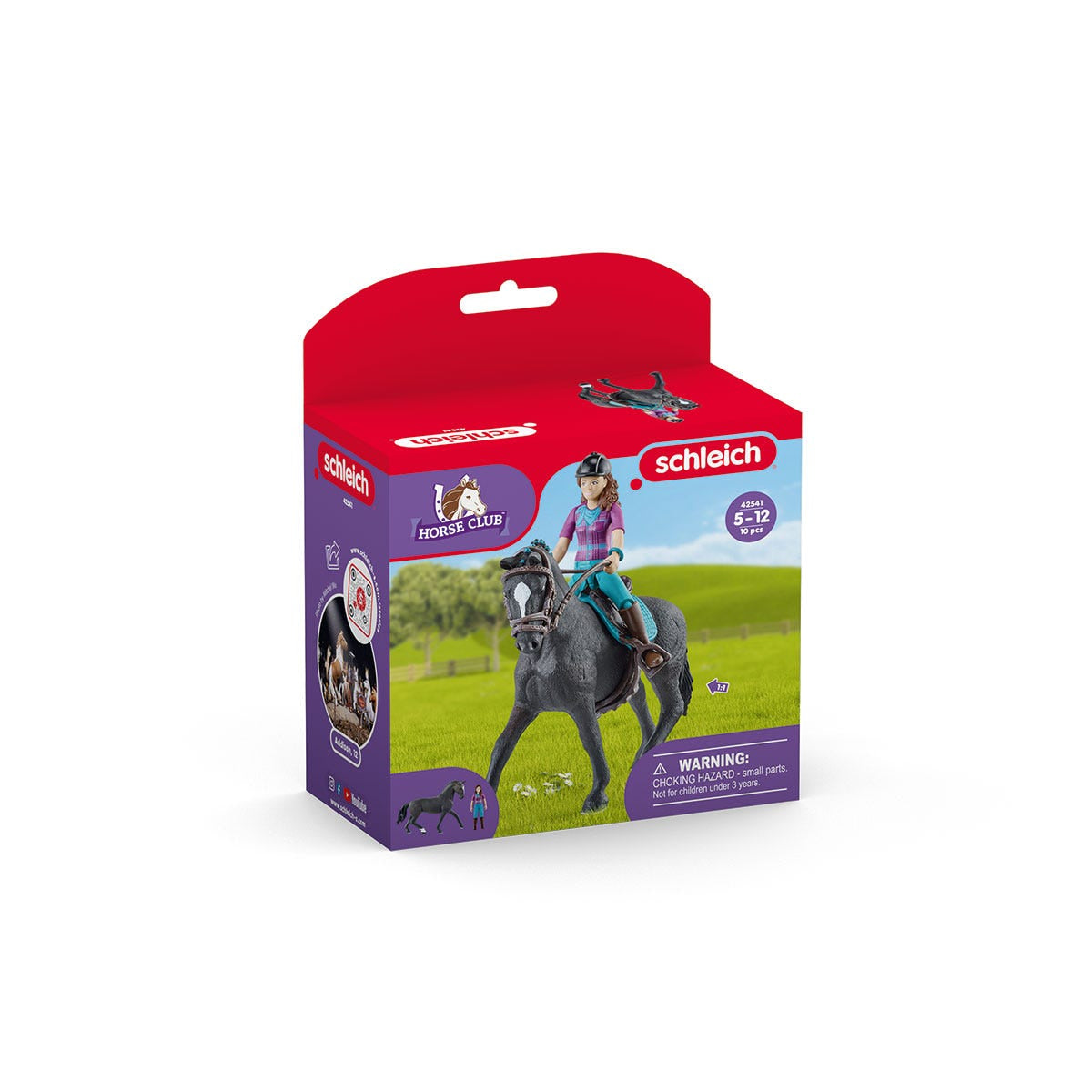 Figurine Cavaliere Lisa et Storm, coffret schleich avec 10 éléments inclus dont 1 cheval schleich hanovrien et sa cavaliere,