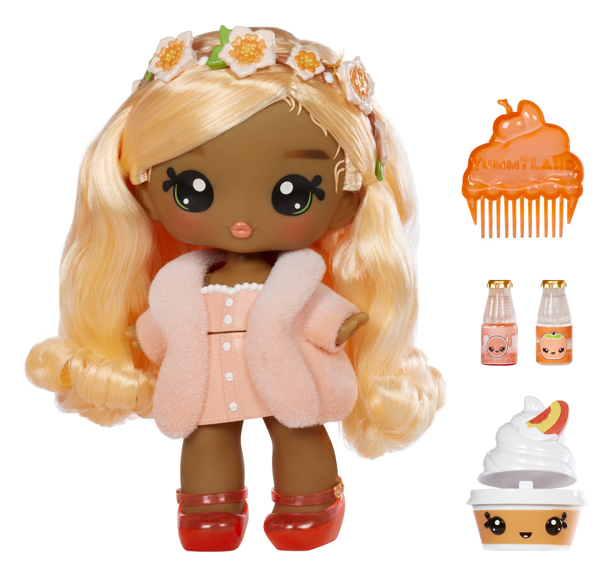 Yummiland - Grande poupée 25 cm a coiffer et câliner - Animal de compagnie + baumes a levre parfumé - Pia - Des 4ans
