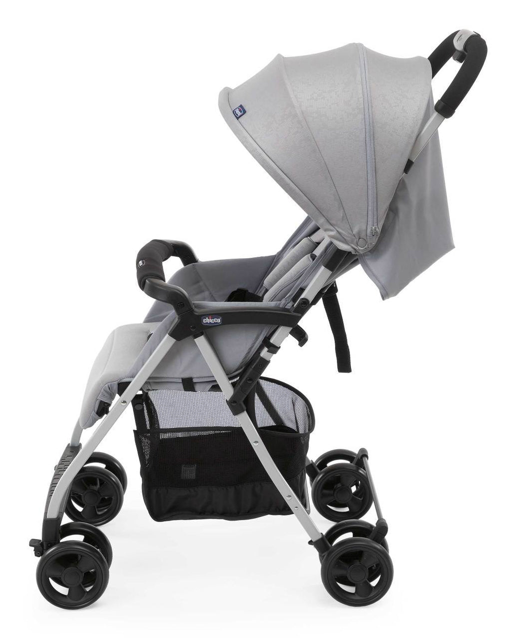 CHICCO Poussette compacte Ohlala 3 - Des la naissance - Jusqu'a 15kg - Dossier inclinable - Arceau de sécurité - Grey mist
