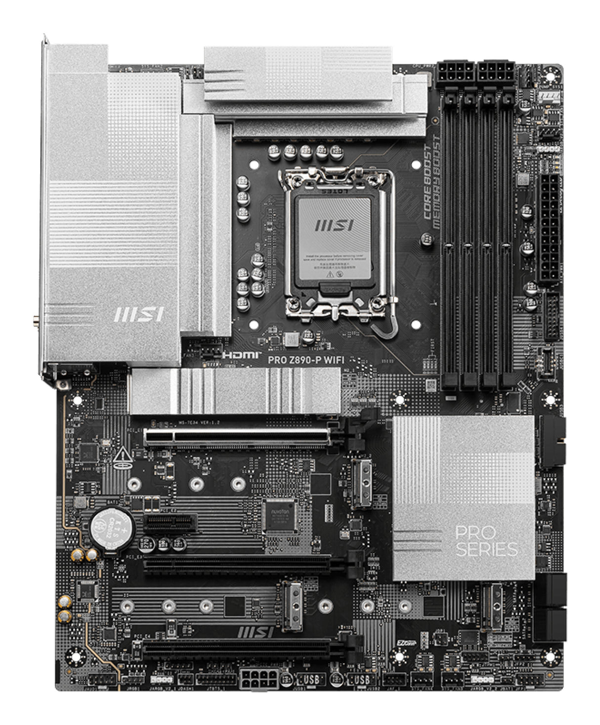 Carte mere - MSI - PRO Z890-P WIFI - Wi-Fi 7, 5G LAN, Thunderbolt 4, PCIe 5.0, argentée