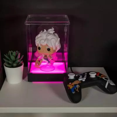 Vitrine LED Display Box pour figurine - KONIX - Compatible Funko Pop / Banpresto Qposket - Éclairage RVB - Câble USB