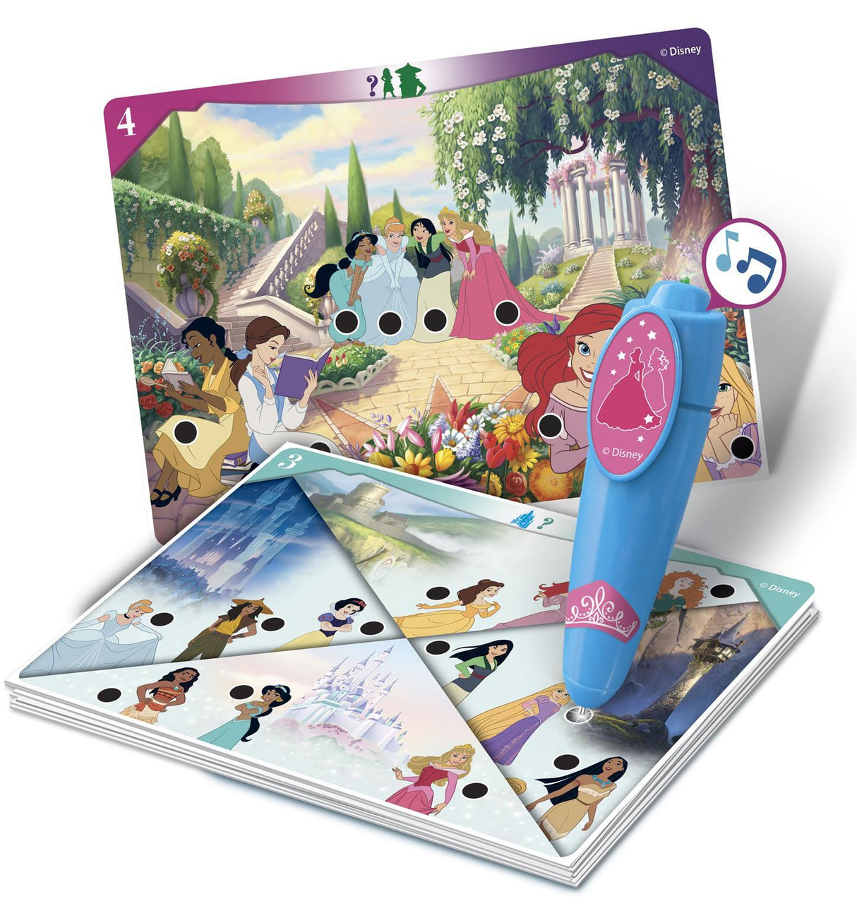 Clementoni - Quizzy - Disney Princesses - Jeu avec stylo intéractif - Sonore et lumineux - Des 3ans