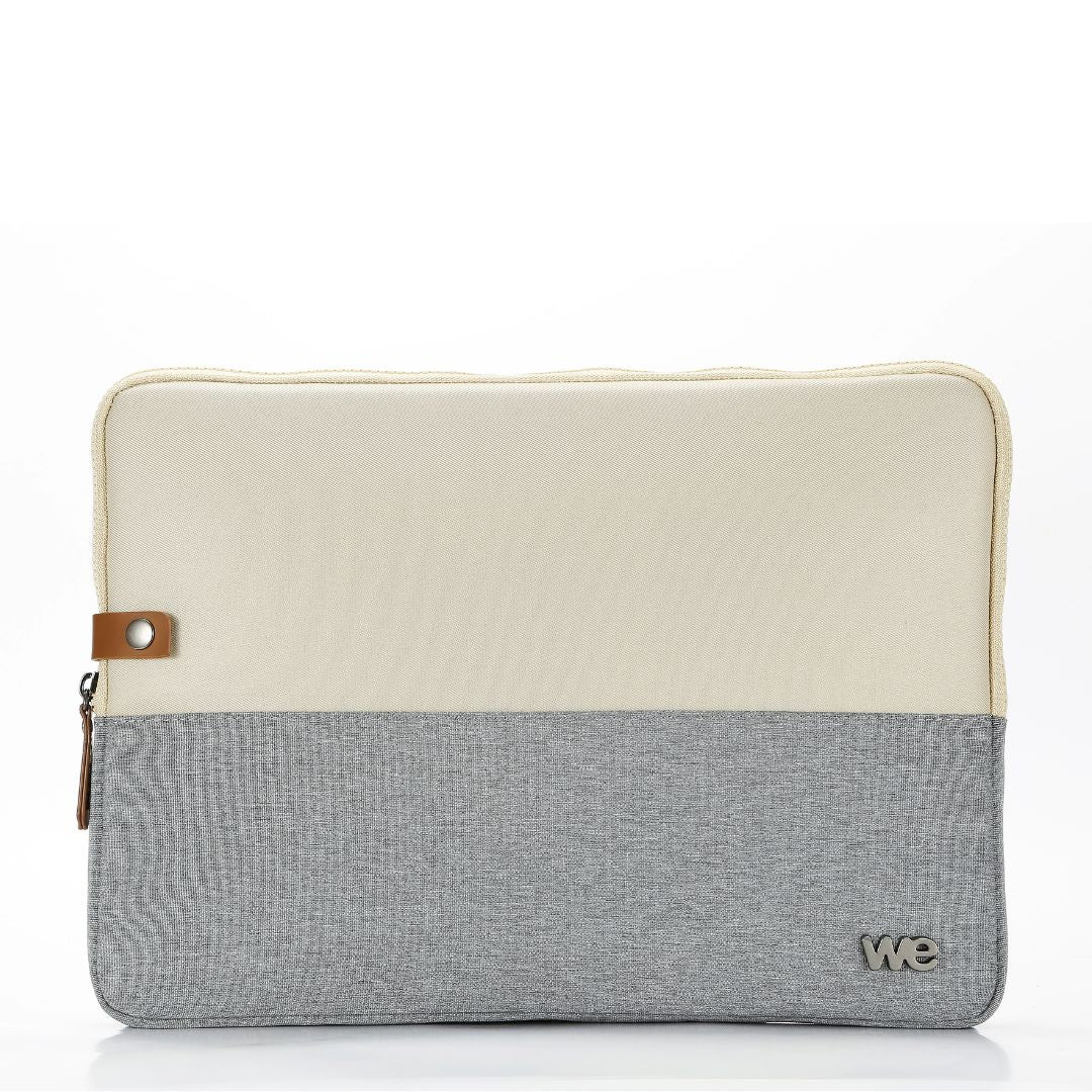 HOUSSE sleeve PC 14,1 '' bicolore Beige/Gris, protection antchoc, attache antiv