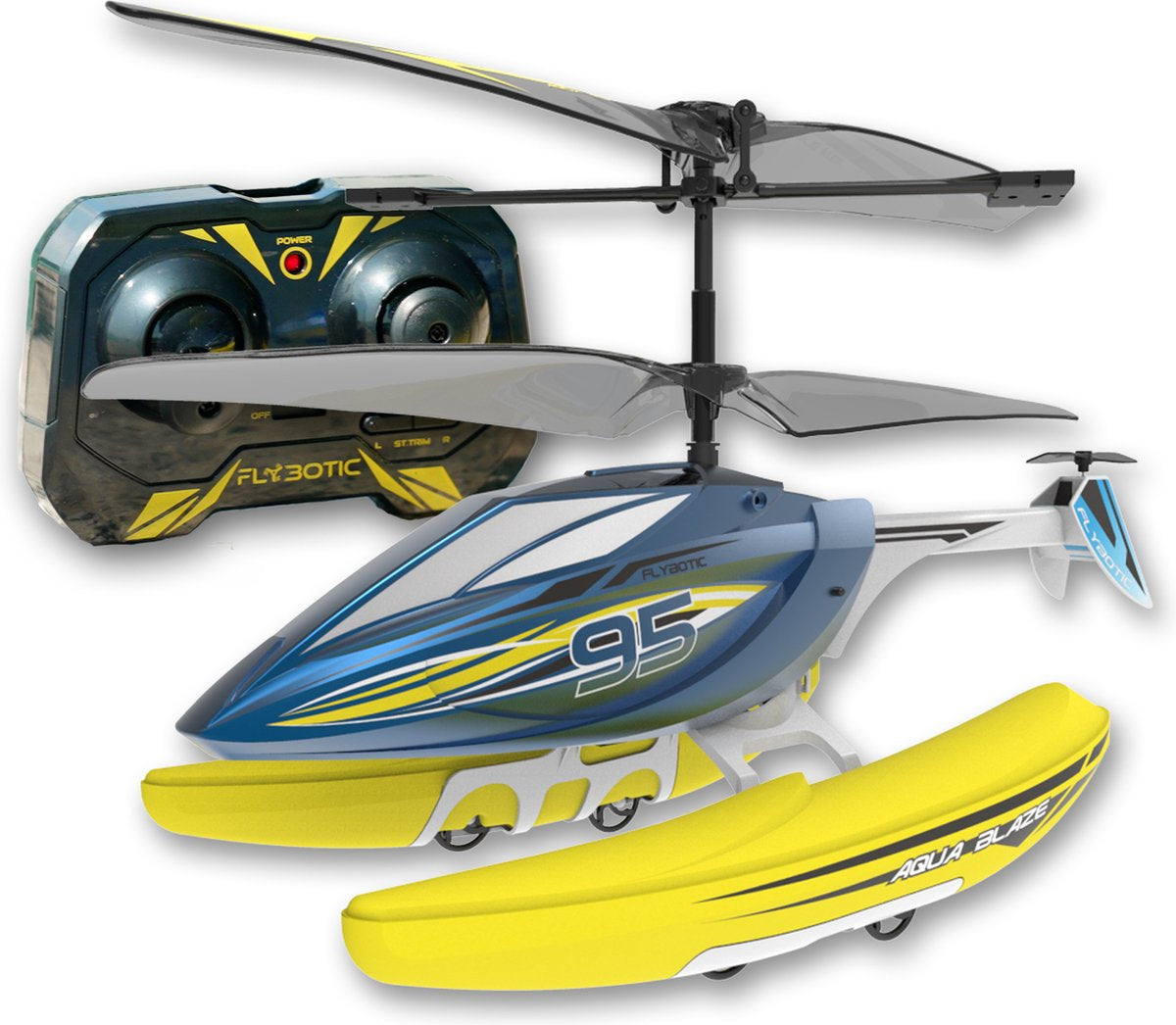 Hélicoptere Télécommandé - FLYBOTIC - Helico Aqua Blaze - 19 -5 cm - jaune et noir - des 8 ans