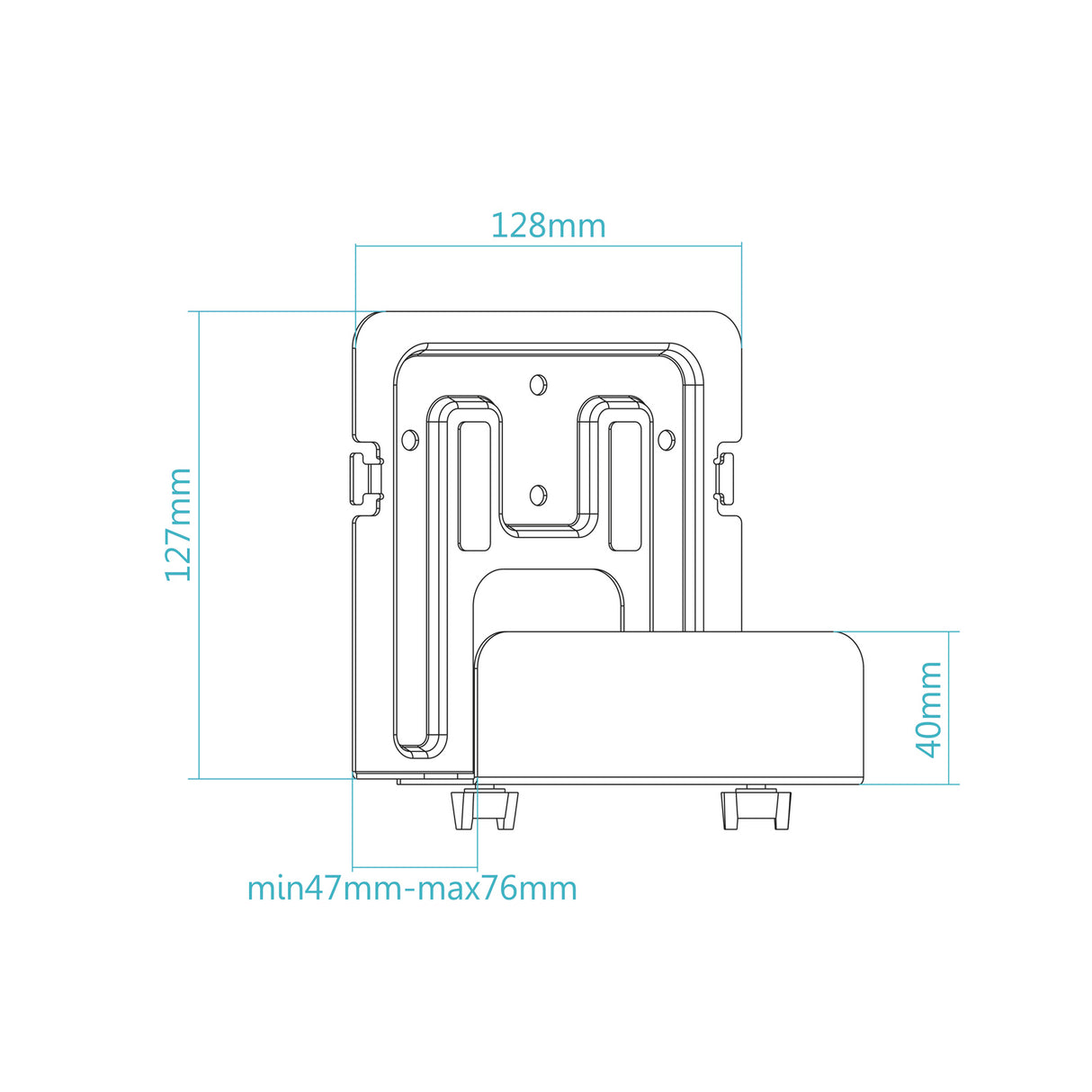 Support mural pour Mini-PC TooQ TQMPM4776 5kg max