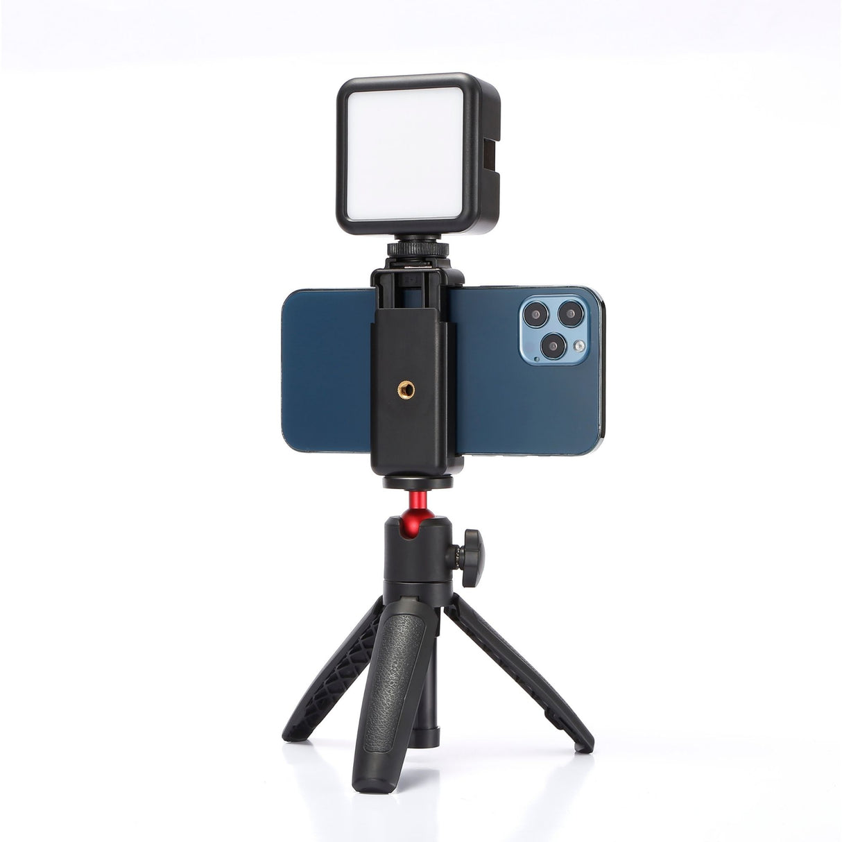 kit Vlog pour smartphone trépied hauteur reglable, incl+orie lumière LED, batter