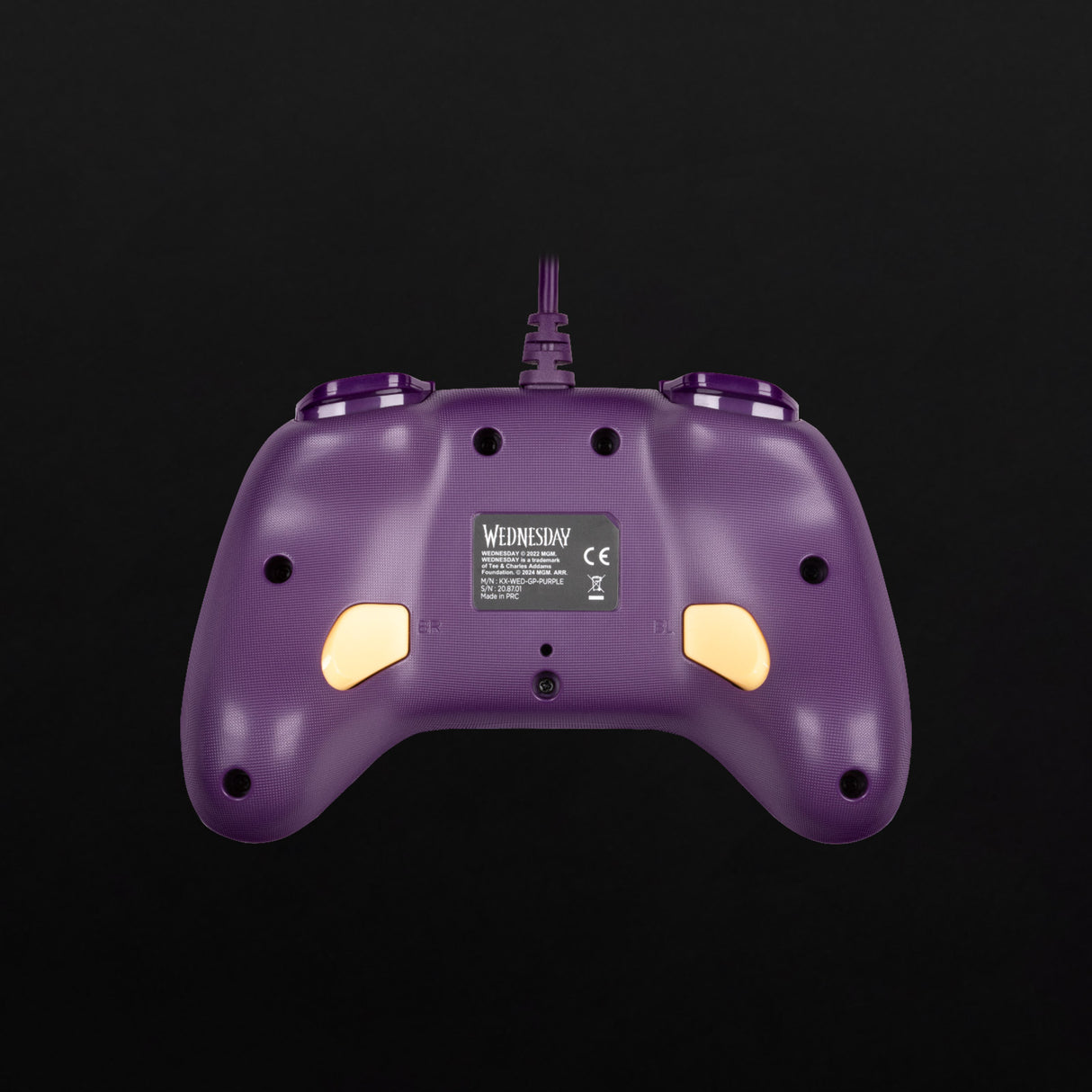 Manette de jeu - Nintendo Switch/Switch 2 et PC - Mercredi - Filaire - Violet et noir - Poignées anti-dérapantes