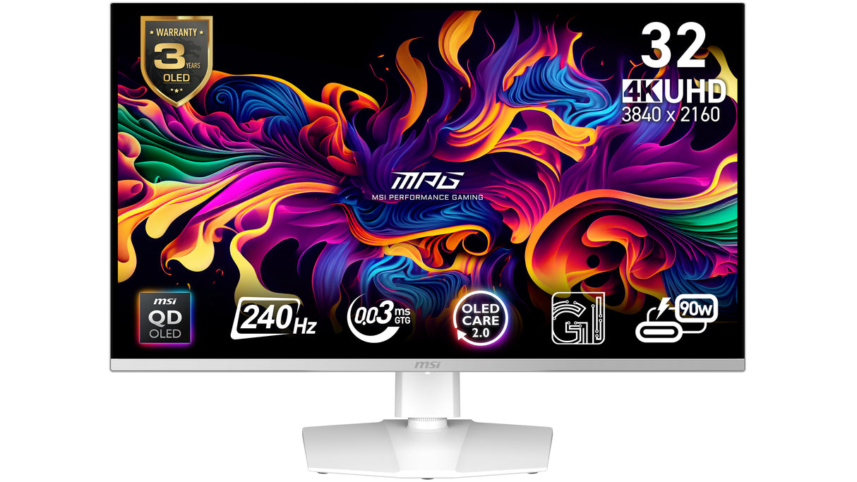 Ecran PC Gamer - MSI - 32 - UHD - 240Hz - Dalle QD-OLED - 0.03ms - Ajustable en hauteur - MPG 321URXW QD-OLED