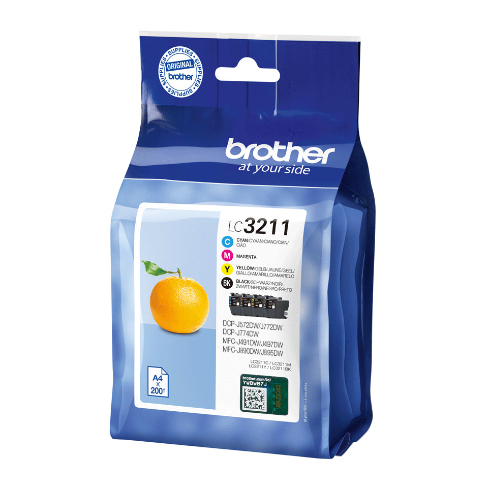 Pack 4 cartouches d'encre Brother LC3211 (Noir + Couleurs)
