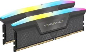 Kit Barrettes mmoire 32Go (2x16Go) DIMM DDR5 Corsair Vengeance RGB 5200MHz CL40 AMD Expo (Noir)