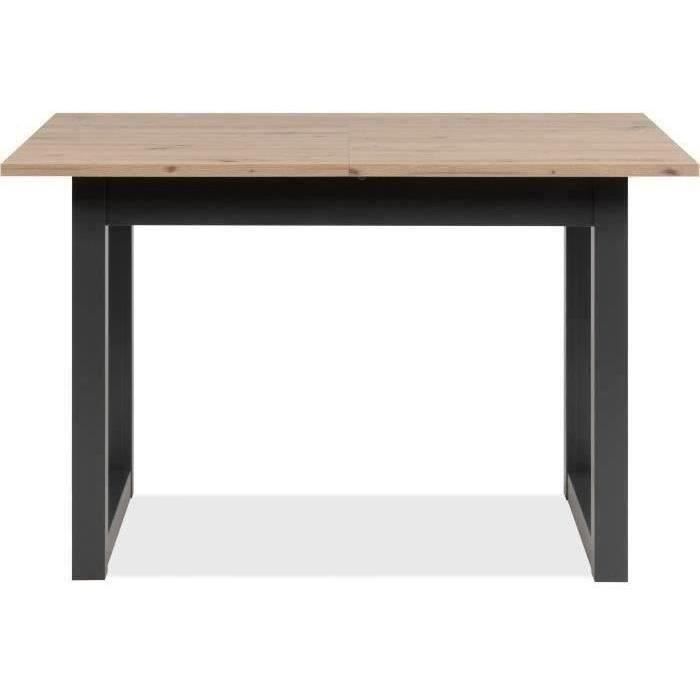 Table extensible Denver 80B - 120-160 x 75 x 80 cm - Décor chene artisan / anthracite - 1 extension de 40 cm inclue - 8 personnes