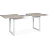 Table a manger extensible Houston  - 160-200 x 75 x 90 cm - Plateau effet travertin - 1 extension inclue - 10 personnes