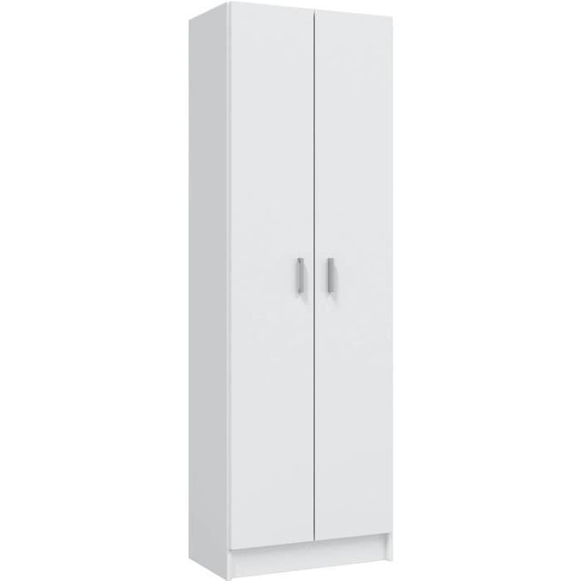 Armoire rangement chaussures - meuble d'entrée - 2 portes avec étageres- L59 x P37 x H180 cm - Basic
