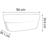 Jardiniere Cavaliere - EDA - Osaka - 19,5 L - Pour Balcons et Rambardes - 56 x 30,1 x H. 20,6 cm - Orange Terre Battue