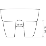 Jardiniere Cavaliere - EDA - Osaka - 19,5 L - Pour Balcons et Rambardes - 56 x 30,1 x H. 20,6 cm - Orange Terre Battue