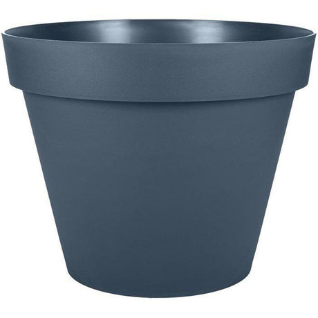 Pot de fleur Rond - Ř 30 cm - EDA - Toscane - 10 L - Intérieur/Extérieur - Ř 30 x H 24 cm - Bleu Jean