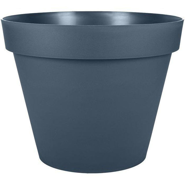 Pot de fleur Rond - Ř 30 cm - EDA - Toscane - 10 L - Intérieur/Extérieur - Ř 30 x H 24 cm - Bleu Jean