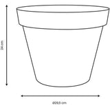 Pot de fleur Rond - Ř 30 - EDA - Toscane  - 10 L - Intérieur/Extérieur - Ř 30 x H 24 cm  - Orange Terre Battue