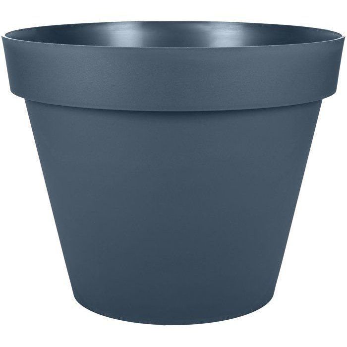 Pot de fleur Rond - Ř 60 - EDA - Toscane - 76 L - Intérieur/Extérieur - Ř 60 x H 47 cm - Bleu Jean