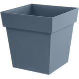Pot de fleur carré - Toscane - EDA - 39 x 39 x H. 39 cm - Intérieur / Extérieur - 38L - Bleu Jean