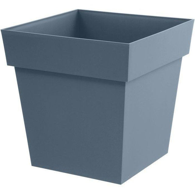 Pot de fleur carré - Toscane - EDA - 39 x 39 x H. 39 cm - Intérieur / Extérieur - 38L - Bleu Jean