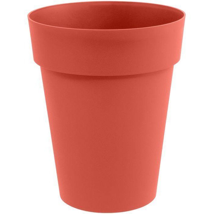 EDA - Pot de fleurs Rond mi-haut - Toscane - Ř 44 x 53 cm - Intérieur / Extérieur - 50 L - Orange Terre Battue