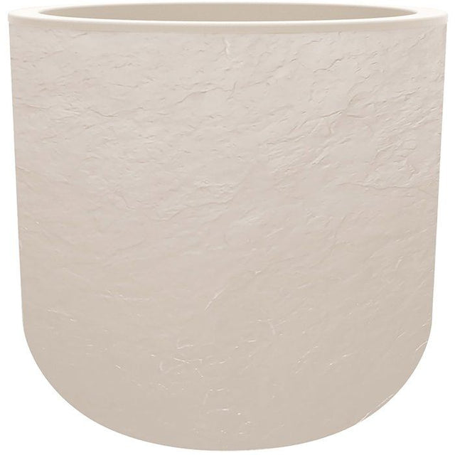 Pot de fleurs Rond 40 cm - EDA - Volcania Up - 32,5 L - Intérieur/Extérieur - Décor Pierre - Ř 38,5 x H. 36,8 cm - Beige Calcaire