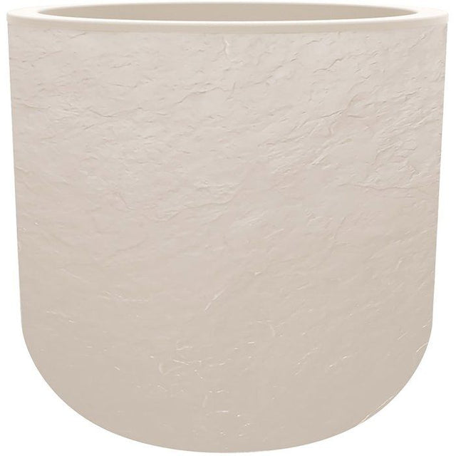 Pot de fleurs Rond 50 cm - EDA - Volcania Up - 67 L - Intérieur/Extérieur - Décor Pierre - Ř 48,5 x H. 46,2 cm - Beige Calcaire