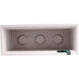 Jardiniere - EDA - Volcania - 98 L - Intérieur / Extérieur - Décor Pierre - 99,5 x 39 x H. 43 cm - Beige Calcaire
