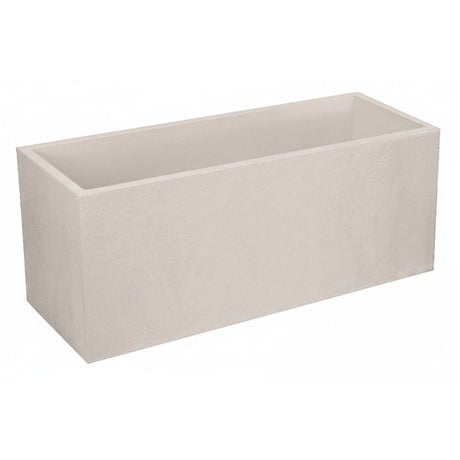 Jardiniere - EDA - Volcania - 98 L - Intérieur / Extérieur - Décor Pierre - 99,5 x 39 x H. 43 cm - Beige Calcaire
