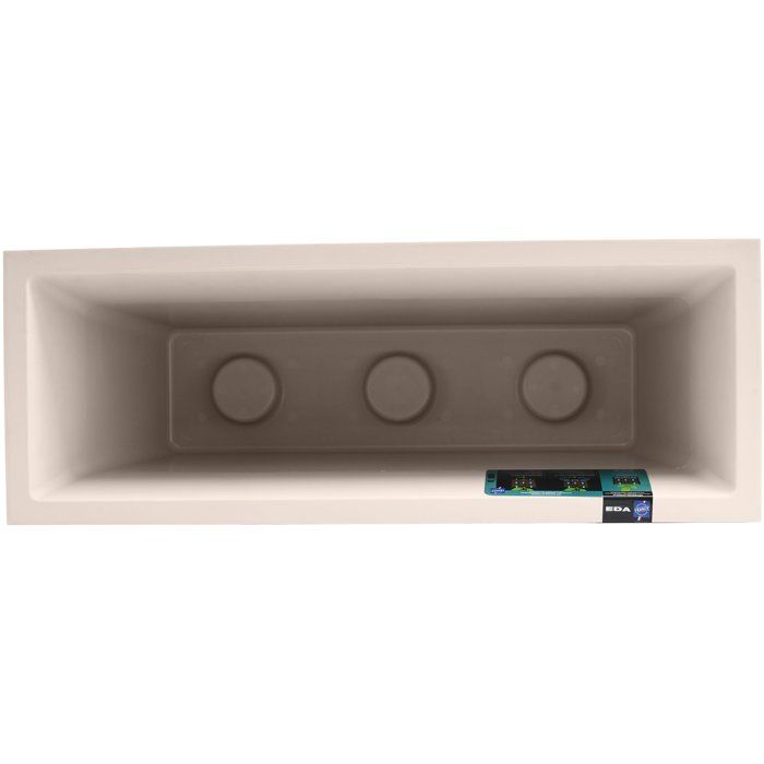 Jardiniere Muret Loft L - EDA - Volcania - 46 L - Intérieur/Extérieur - Décor Pierre - 78,5 x 29,5 x H. 60 cm - Beige Calcaire