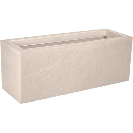 Balconniere - EDA - Volcania Up - 25 L - Intérieur/Extérieur - Décor Pierre - 59 x 19,5 x H. 22,8 cm - Beige Calcaire
