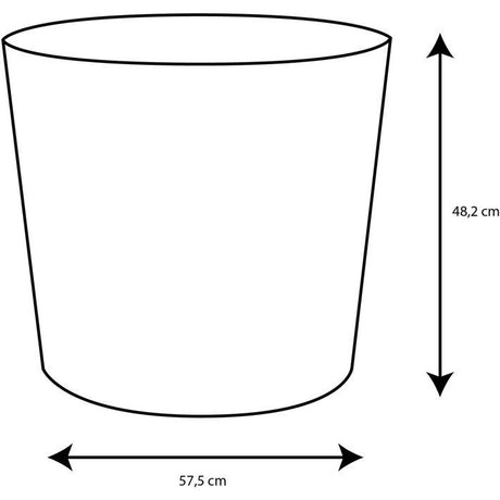 Pot de fleurs Conique Ř 60 cm - EDA - Element - 100 L - Systeme de drainage - Intérieur / Extérieur - Ř 57,5 x H 48,2 cm - Calcaire