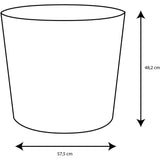 Pot de fleurs Conique Ř 60 cm - EDA - Element - 100 L - Systeme de drainage - Intérieur / Extérieur - Ř 57,5 x H 48,2 cm - Kaki