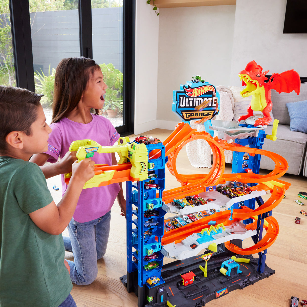 Hot Wheels City-Garage Ultime-Coffret avec 2 voitures incluses HKX48
