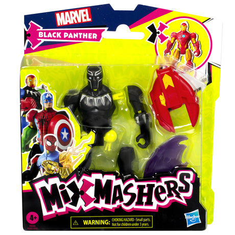 MixMashers Black Panther, figurine 12 cm personnalisable a mélanger et combiner avec accessoires, Marvel, des 4 ans