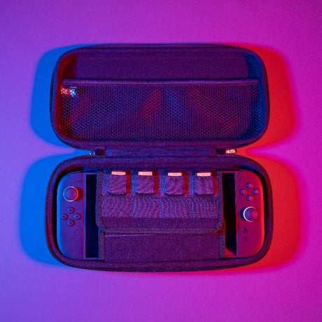 Housse de protection et transport - Nintendo Switch 2 - Konix - One Piece - Rangement accessoires - Motif Luffy Gear 5 - Violet