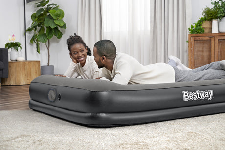 Matelas gonflable - BESTWAY - 671BU - Tritech Queen - 2 places, pompe USB intégrée, 2,03 m x 1,52 m x 36 cm