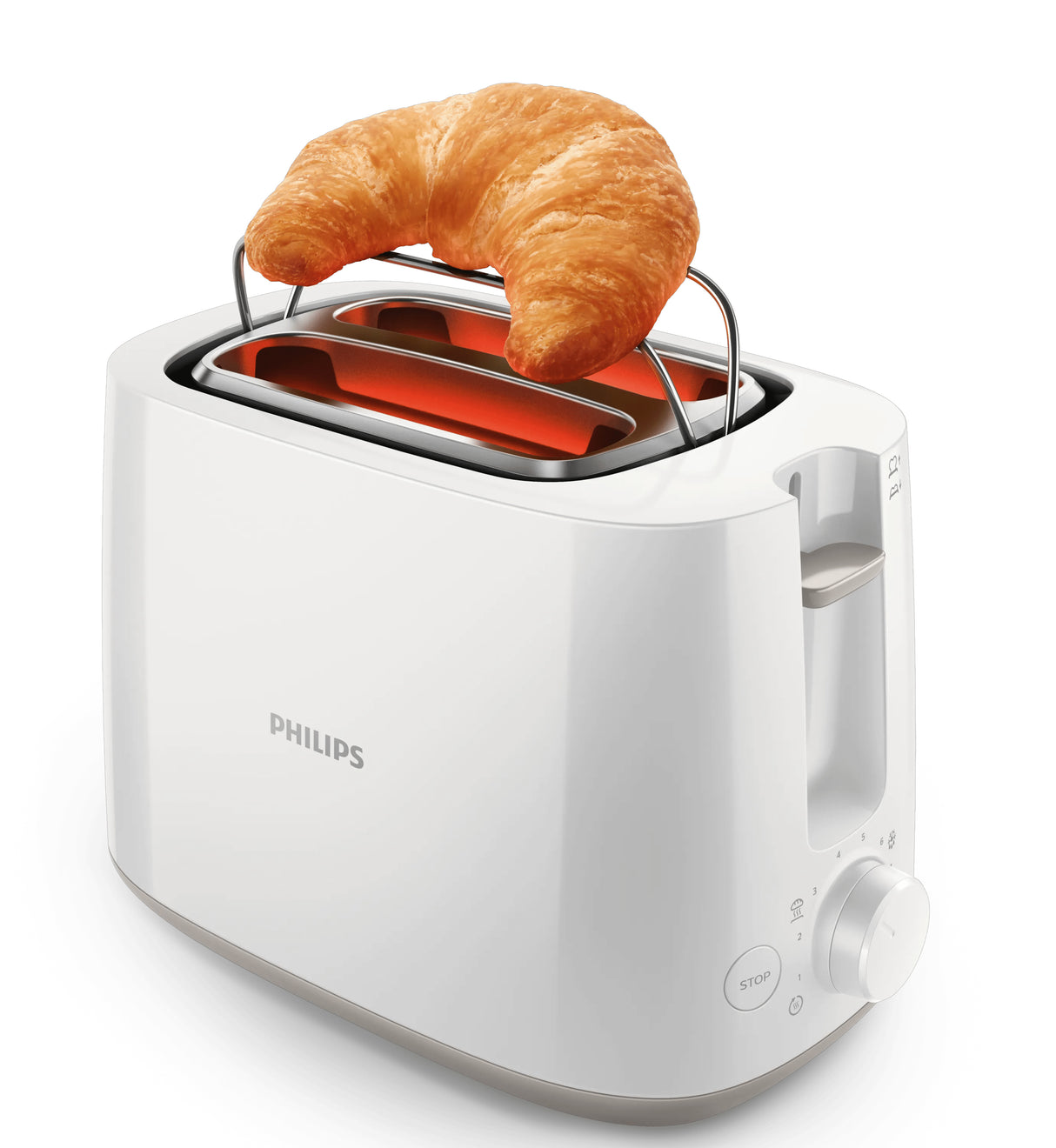 Grille-pain - PHILIPS - HD2581/00 - Toaster collection Daily - 2 fentes - 830W - Blanc
