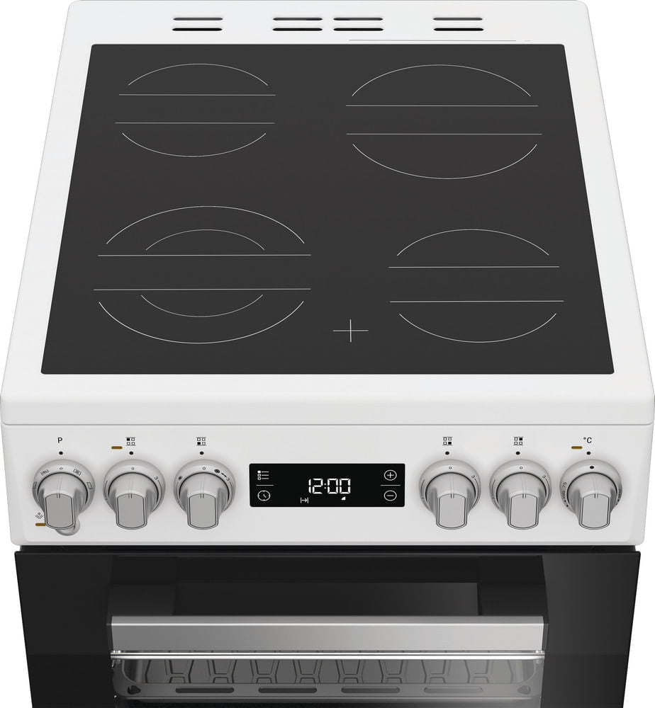 Cuisiniere vitrocéramique - WHIRLPOOL - W5V5LCW - 4 foyers - 7900 W - L50 cm - Blanc